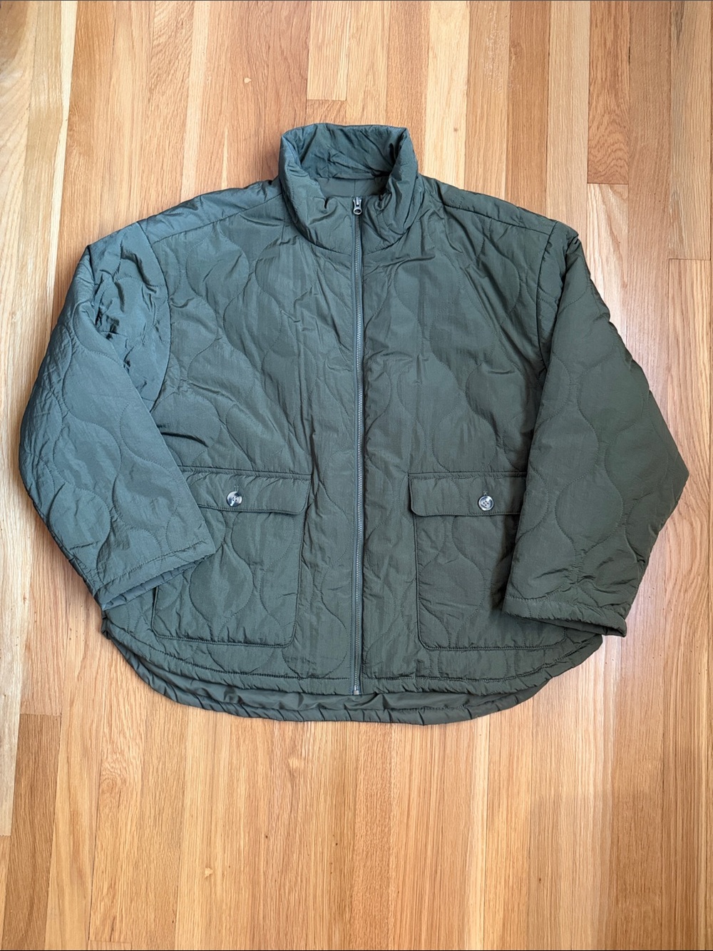 Sonoma Olive Green Quilted Puffer Jacket - Women's
